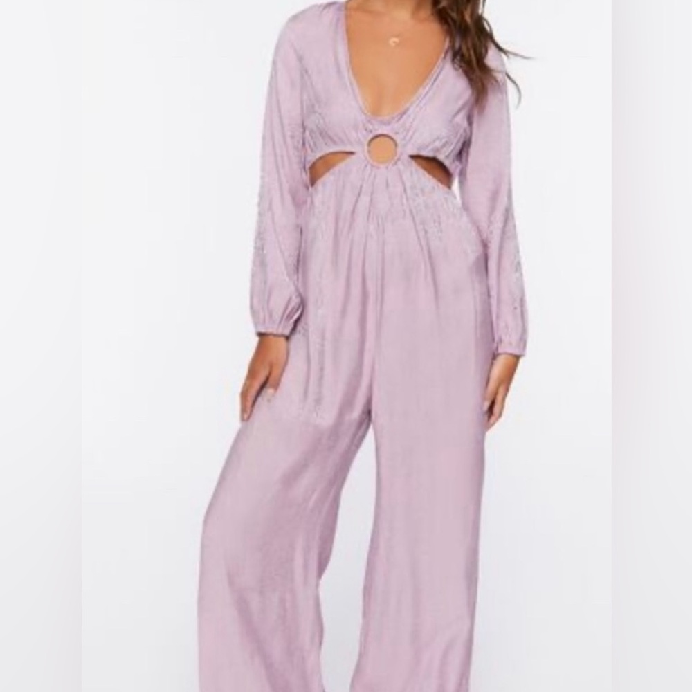 I Love Crazy Lilac Cutout Jumpsuit